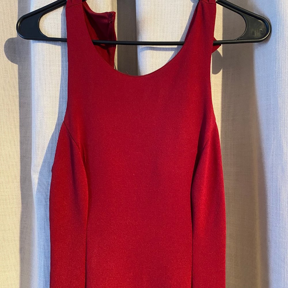 Sequin Hearts Red Backless Ruffle Crisscross Prom - image 6